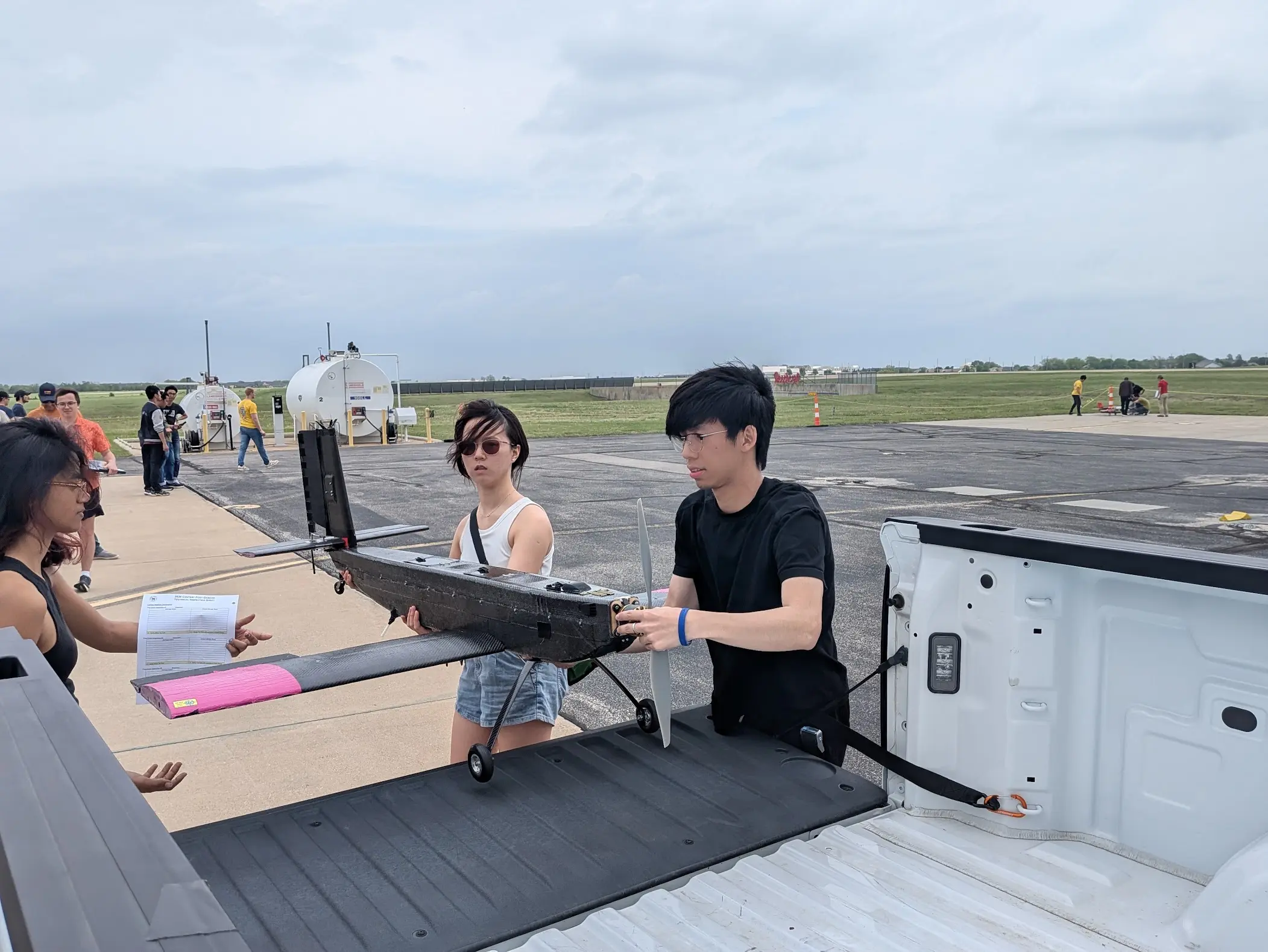 loading the aircraft for technical inspection